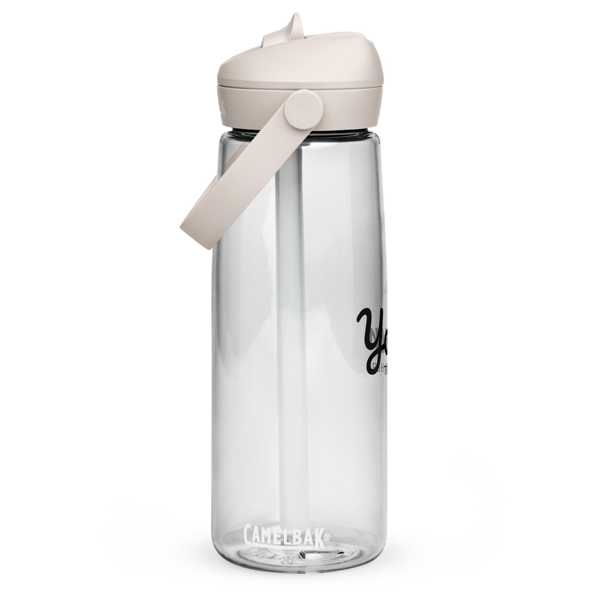 Flip straw water bottle
